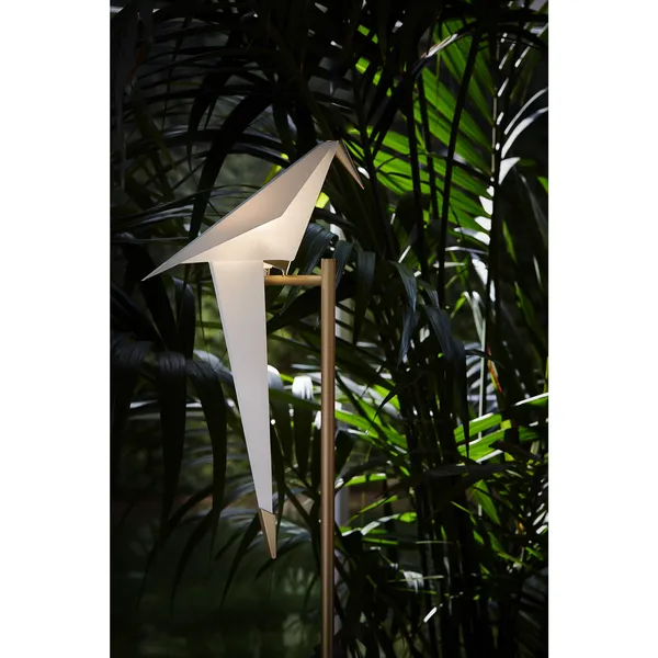 Perch Light Stehlampe Messing/ Weiß