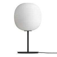 Lantern Table Lamp with Black Stem & Frosted White Opal Glas Medium