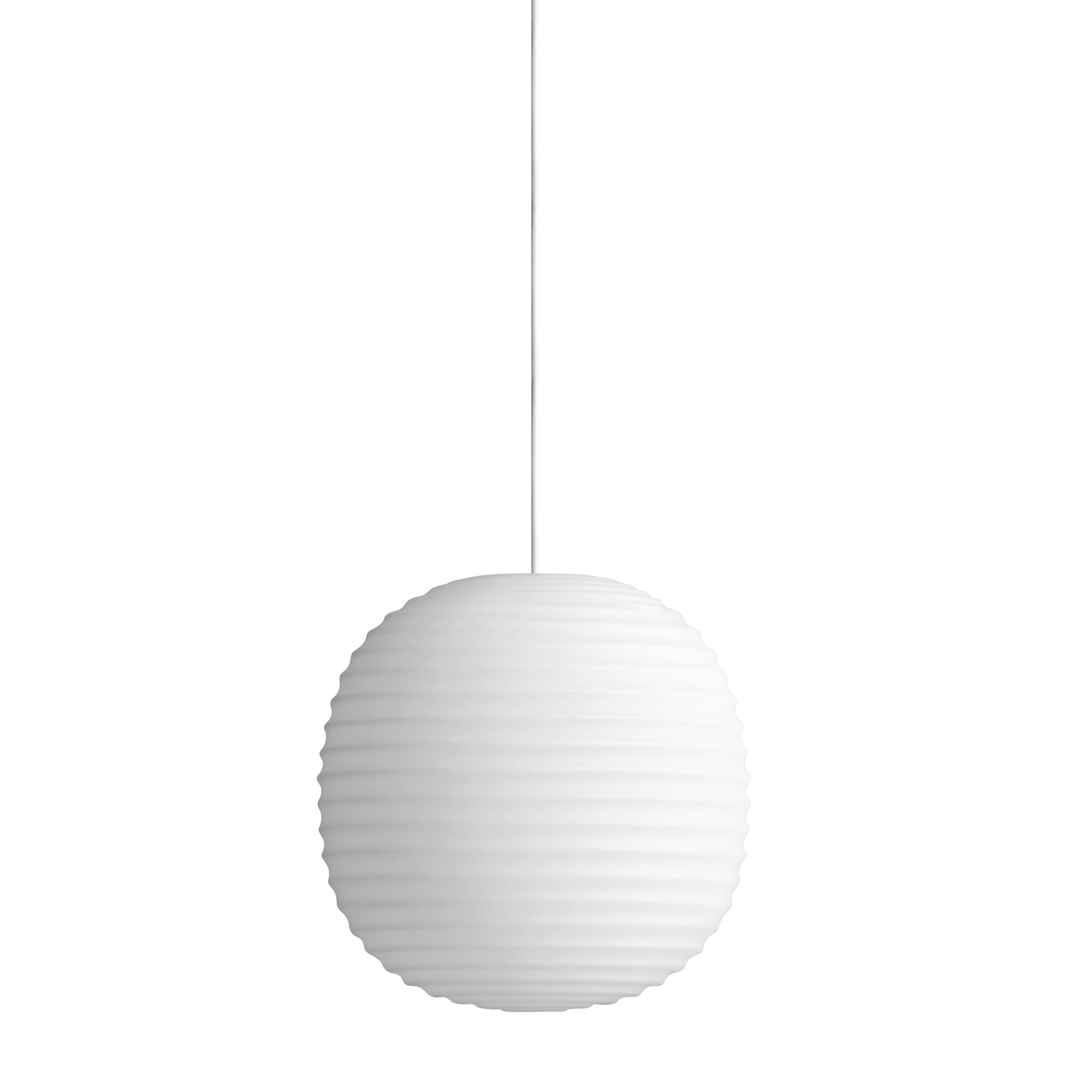 Suspension Lantern en Verre Blanc Opale Dépoli, Petit