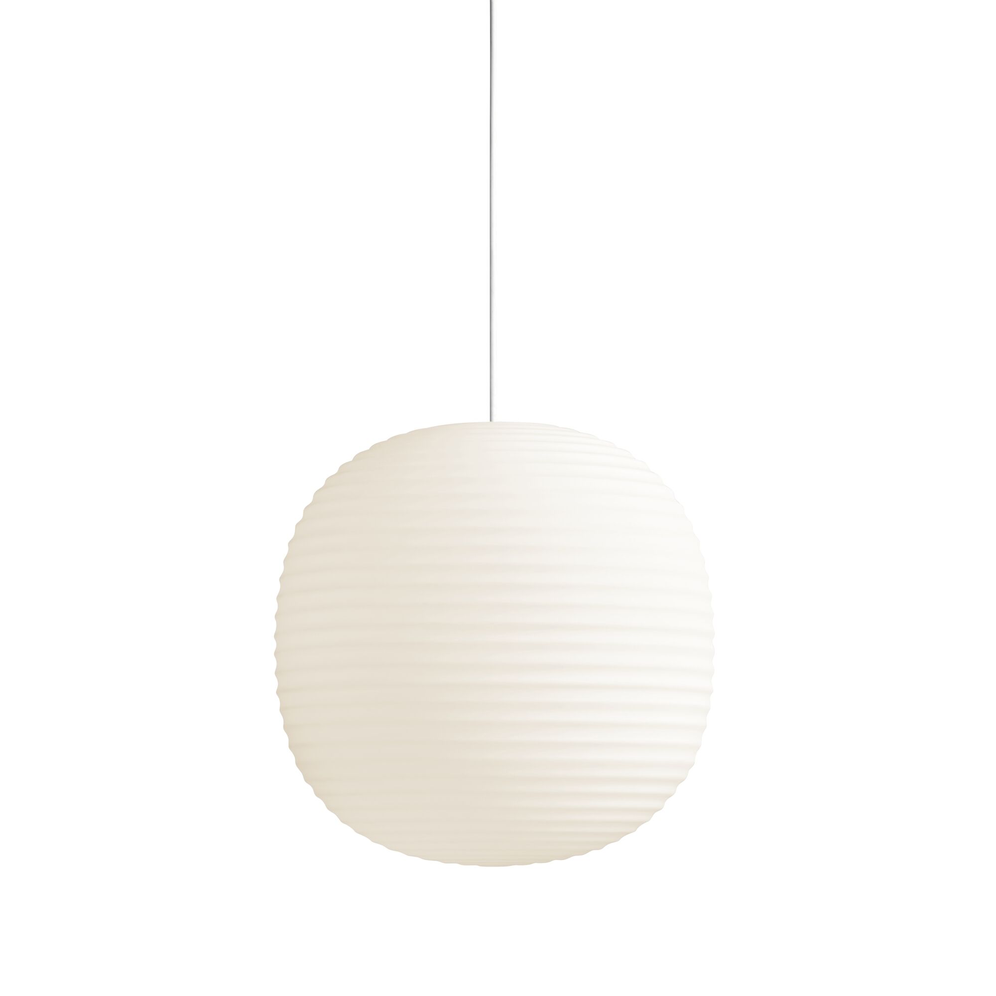 Suspension Lantern en Verre Blanc Opale Givré, Grand