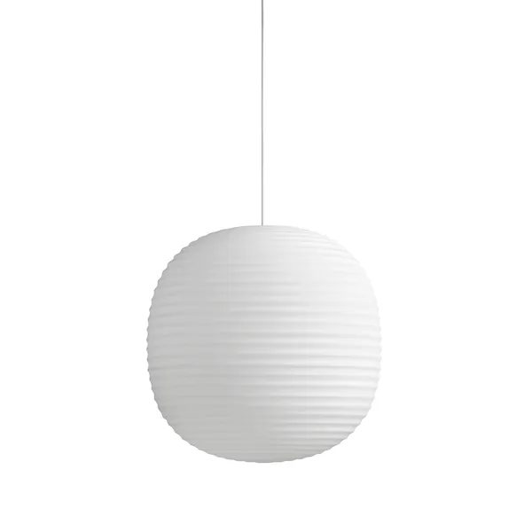 Lantern Pendant in Frosted White Opal Glass Large