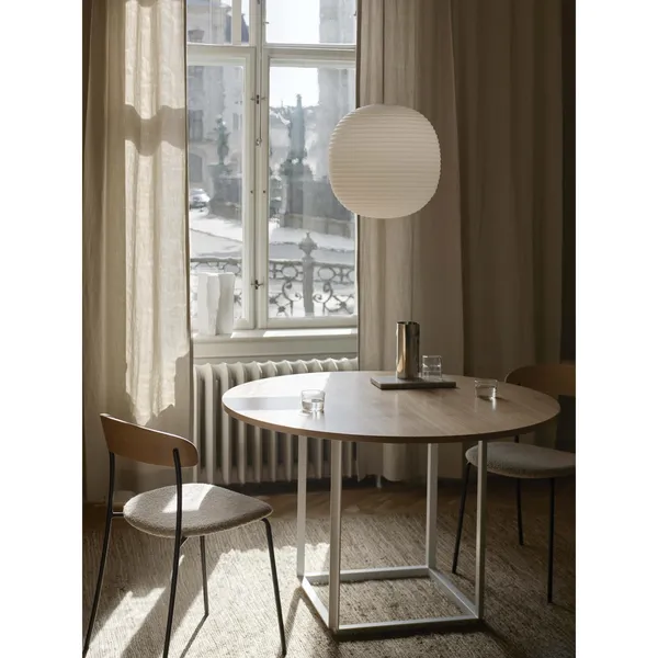 Lantern Pendant in Frosted White Opal Glass Large