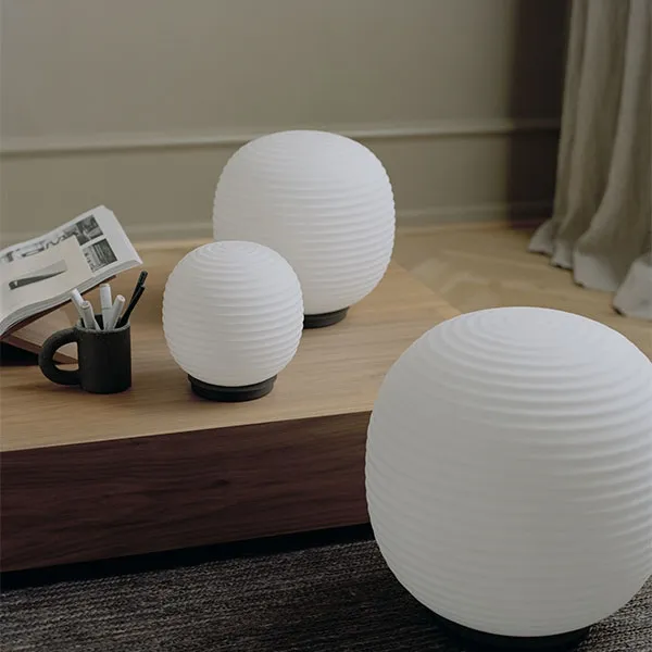 Lantern Globe Table Lamp White Medium