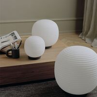 Lantern Globe Table Lamp White Medium