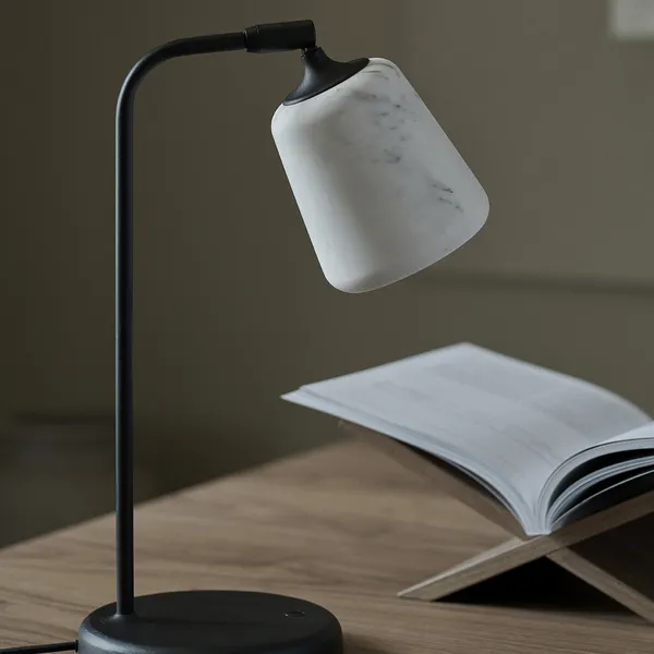 Material Lampa Stołowa Żółta Stal