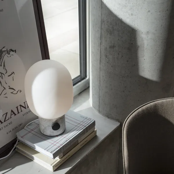 JWDA Lampe à Poser Marbre Blanc