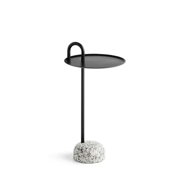 Bowler Side Table Granite/ Black