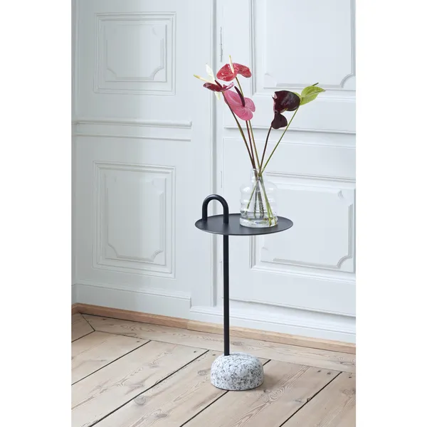 Bowler Side Table Granite/ Black