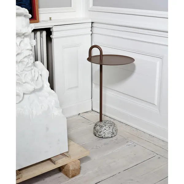 Bowler Side Table Granite/ Black