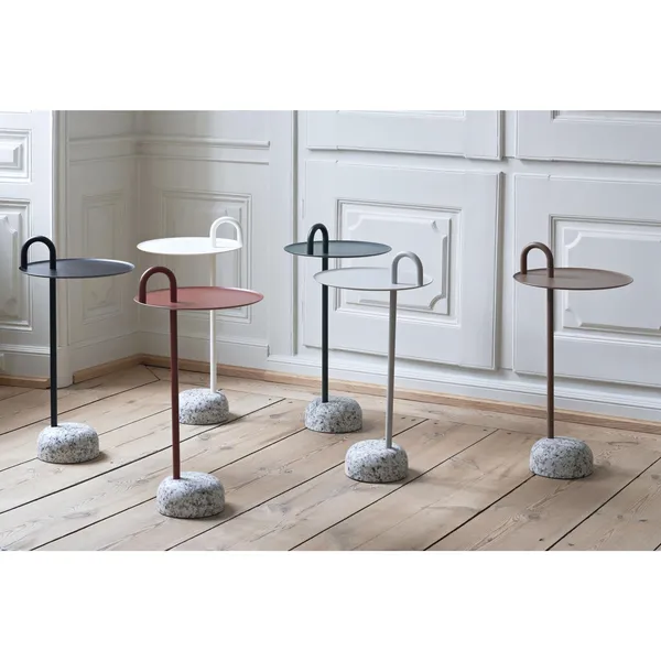 Bowler Side Table Granite/ Black