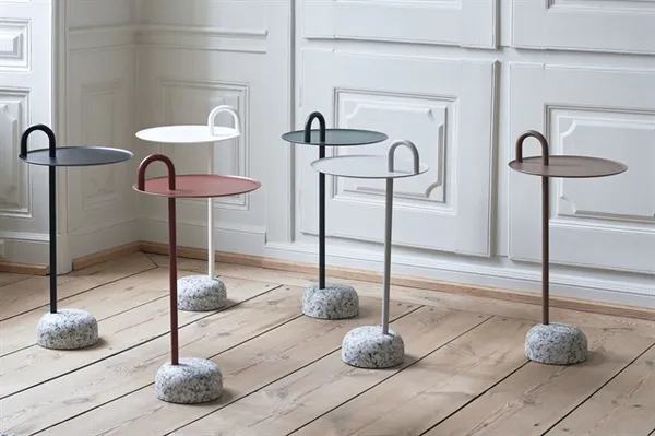 Bowler Side Table Granite/ Beige