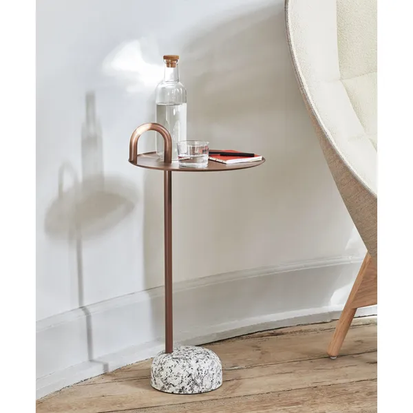 Bowler Side Table Granite/Pale Brown