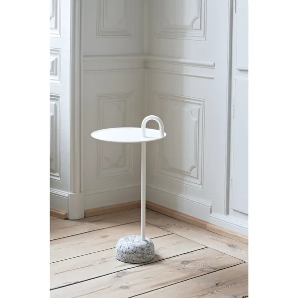 Bowler Side Table Granite/Tile Red