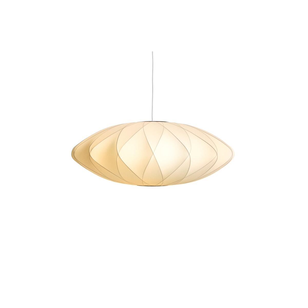 Suspension Nelson Saucer Crisscross Bubble Medium Blanc Cassé