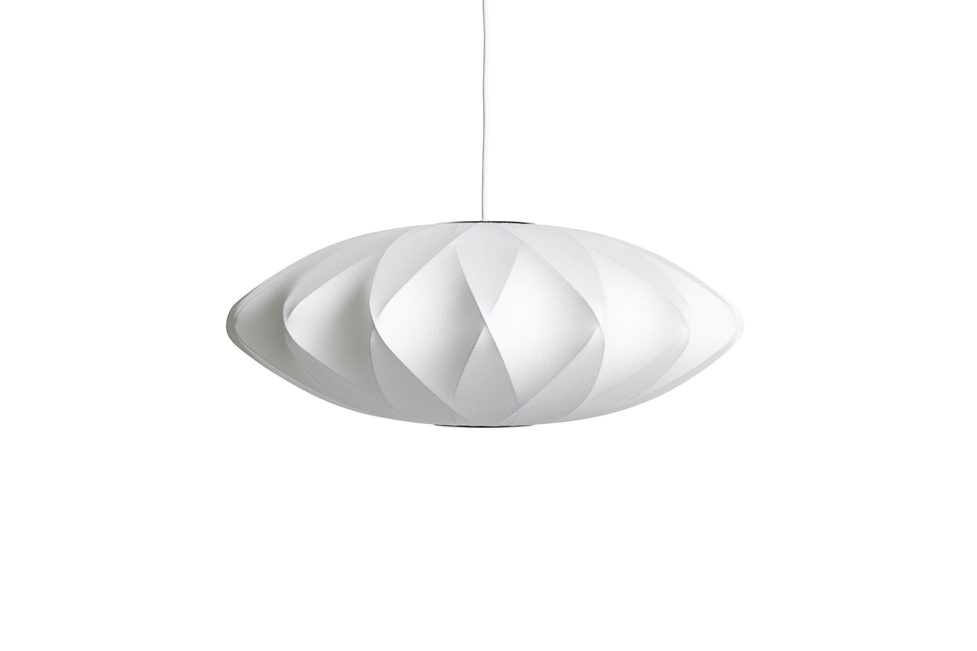Suspension Nelson Saucer Crisscross Bubble Medium Blanc Cassé