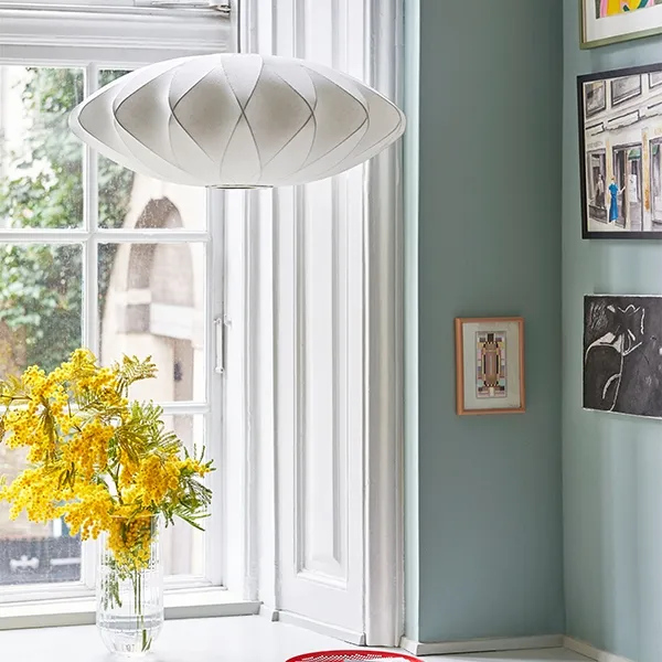 Nelson Saucer Crisscross Bubble Pendant Medium Off-White