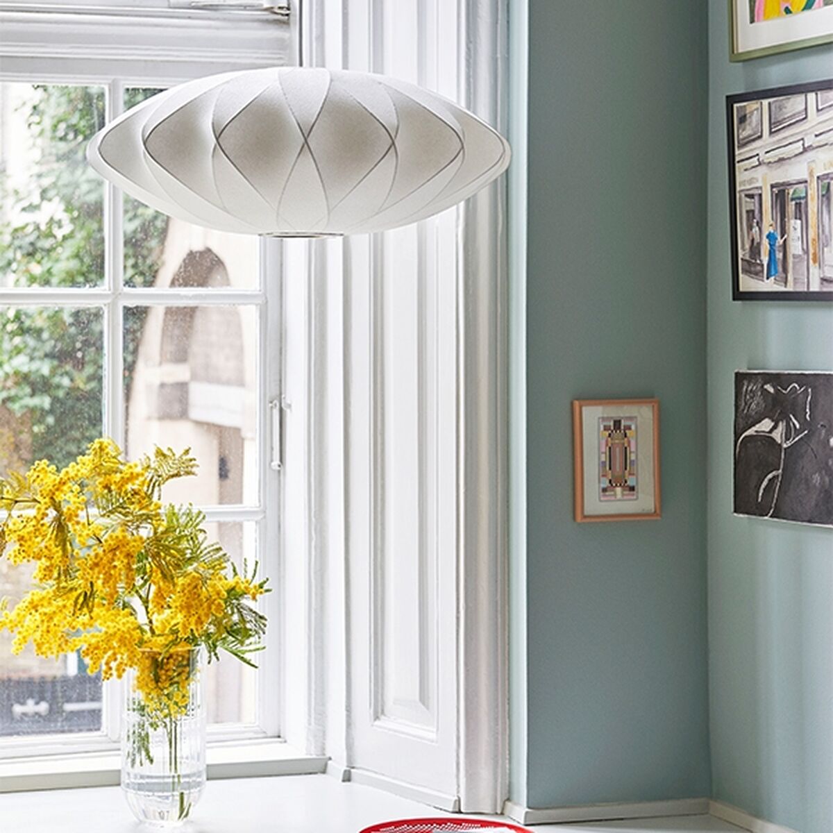 Suspension Nelson Saucer Crisscross Bubble Medium Blanc Cassé