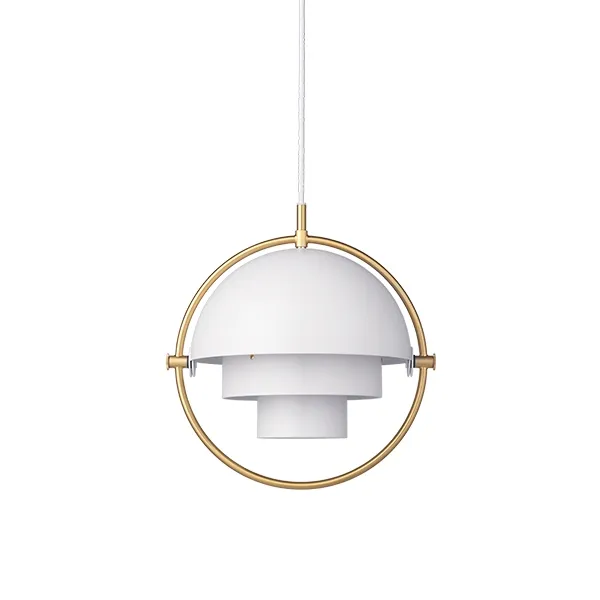 Multi-Lite Pendant Small Brass & White