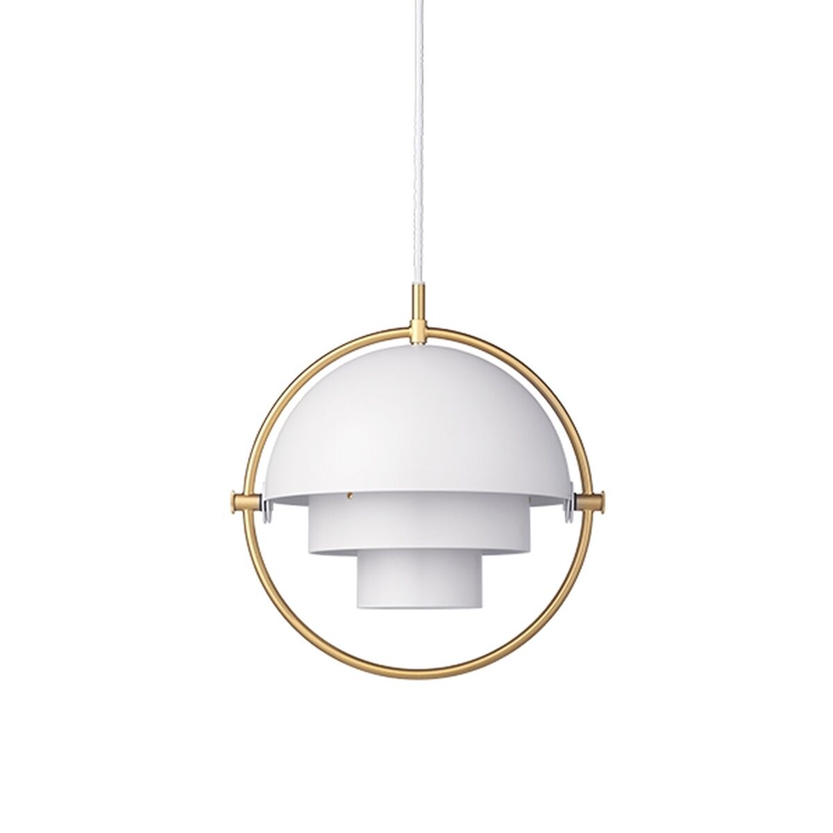 Multi-Lite Pendant Small Brass & White