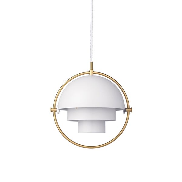 Lampadario Multi-Lite Piccolo in Ottone e Bianco