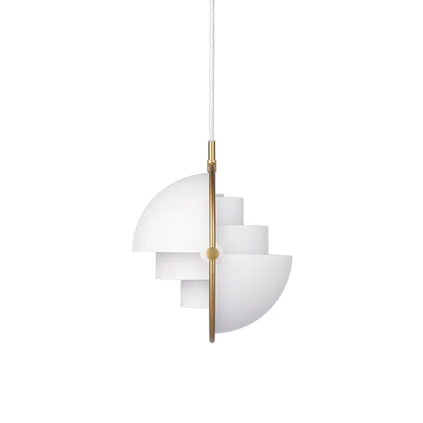 Multi-Lite Pendant Small Brass & White