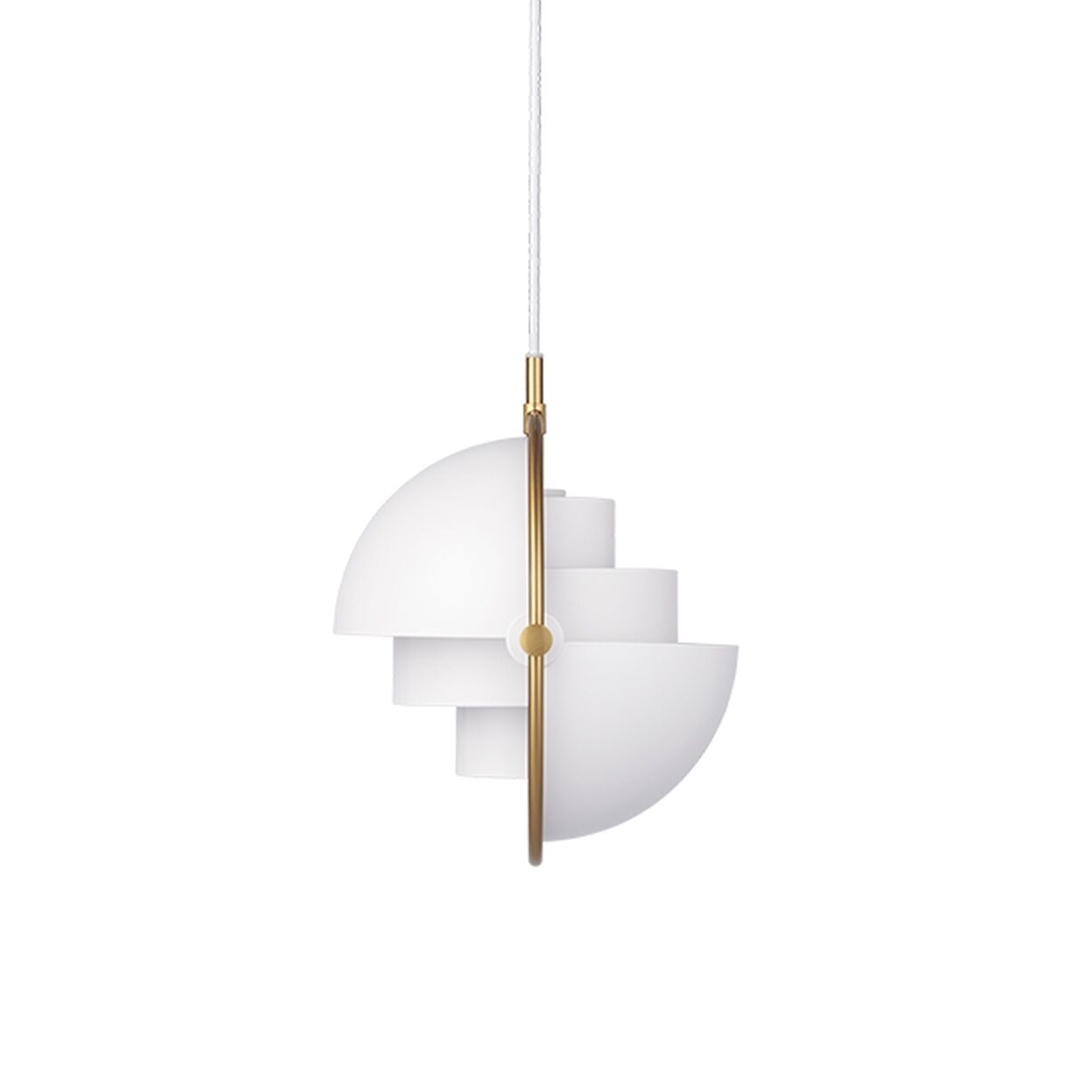 Multi-Lite Pendant Small Brass & White