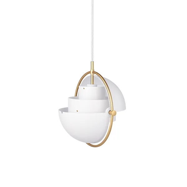 Multi-Lite Pendant Small Brass & White