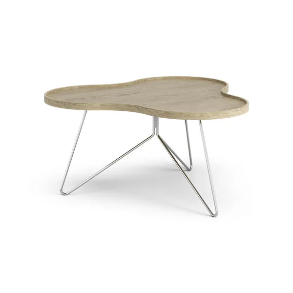 Flower Mono Couchtisch 90x84 Eiche/Chrom