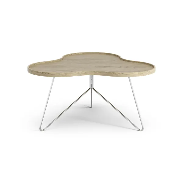Flower Mono Couchtisch 90x84 Eiche/Chrom