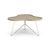 Flower Mono Couchtisch 90x84 Eiche/Chrom