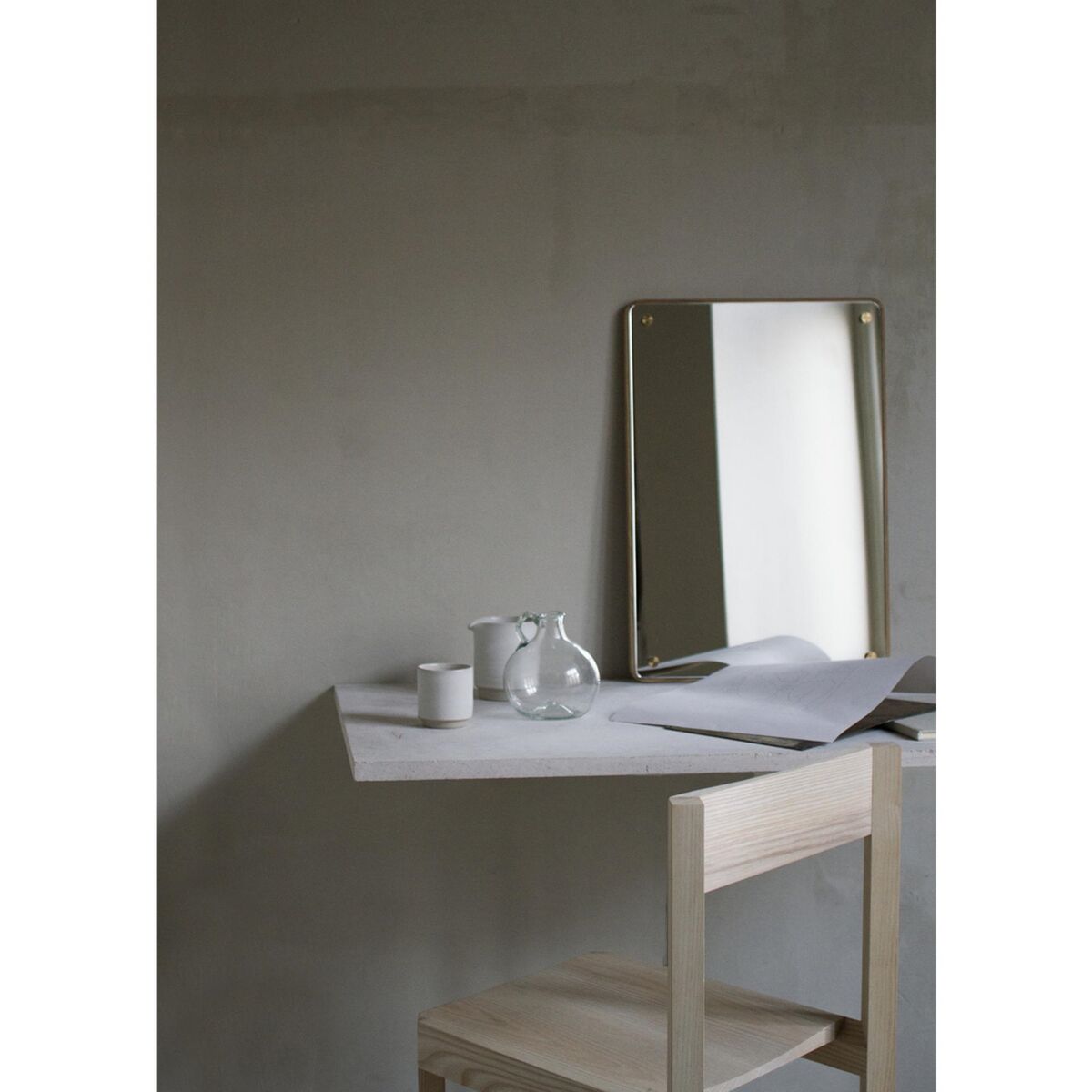 RM-1 Rectangular Spejl Lille Natural Eg