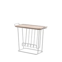 Minnie Mae Wood Side Table White/ Ash