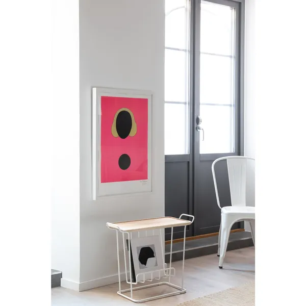 Minnie Mae Wood Side Table White/ Ash