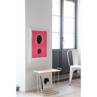 Minnie Mae Wood Side Table White/ Ash