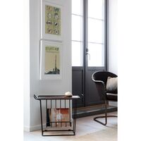 Minnie Mae Wood Side Table Black/ Ash