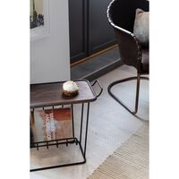 Minnie Mae Wood Side Table Black/ Ash