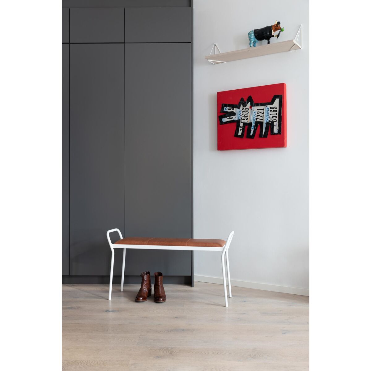 Anytwo Bench White/Cognac
