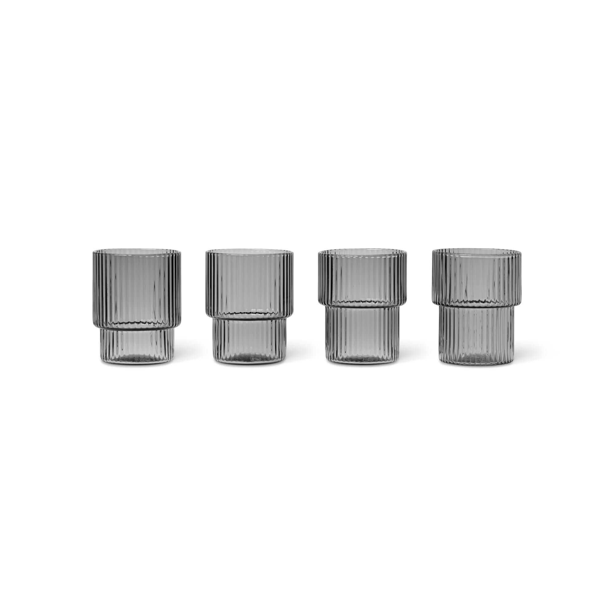 Ripple Glass Petit 6 Ml Lot de 4 Verres Fumés