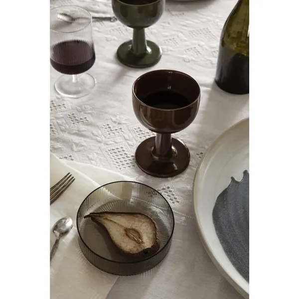 Geribbelde Wijnglas Set van 2 Helder