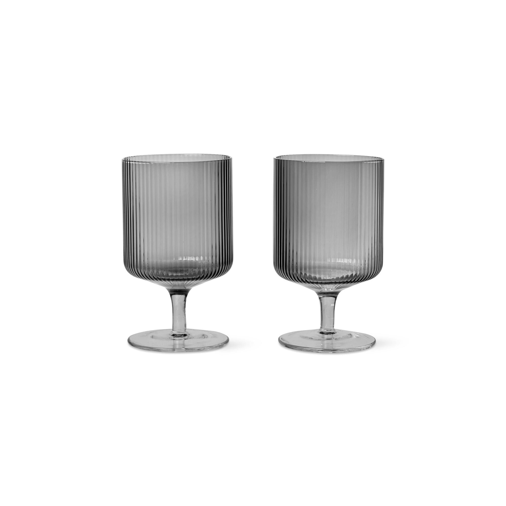 Ensemble de 2 Verres à Vin Ripple Fumé
