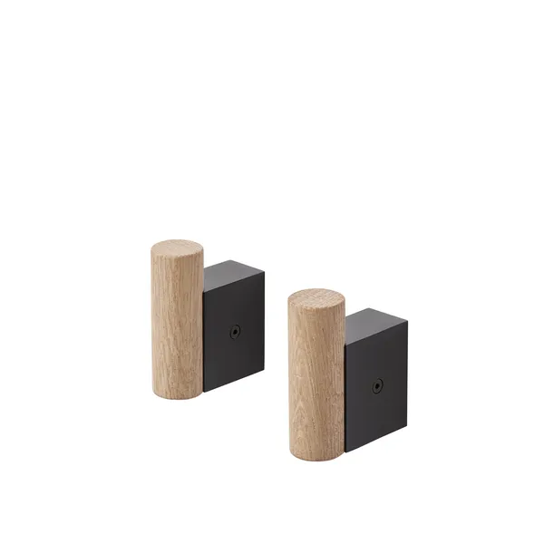 Attach Hook Oak/Black 2 Pcs.