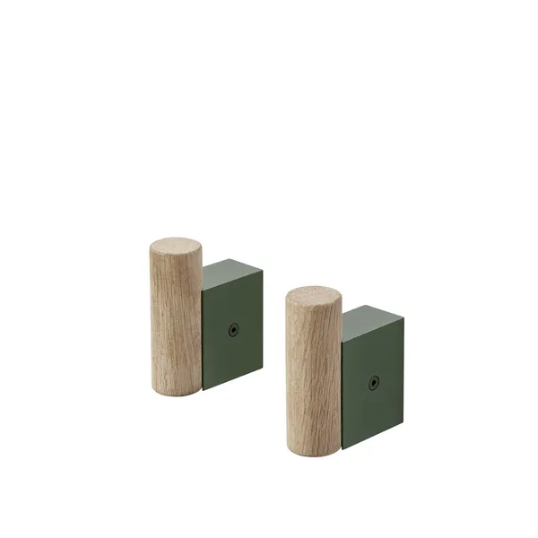 Attach Hook Oak/Dark Green 2 Pcs.