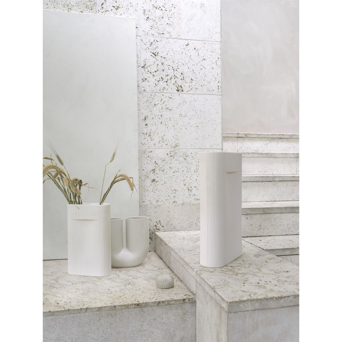 Ridge Vase H48,5 Off White