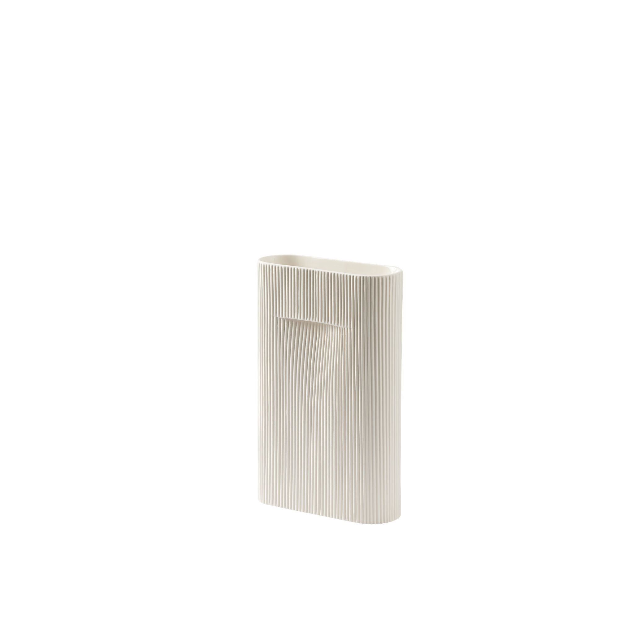 Ridge Vase H35 Blanc Cassé