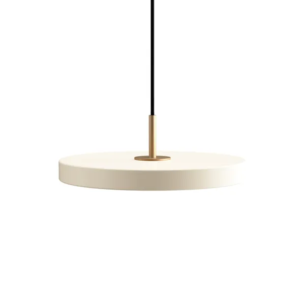 Asteria Mini Pendelleuchte Weiß mit Messing