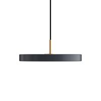 Asteria Mini Pendelleuchte Grau mit Messing
