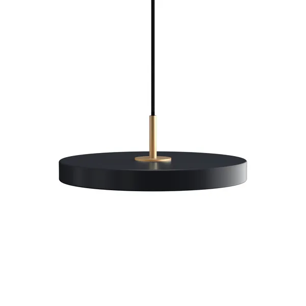 Asteria Mini Pendelleuchte Grau mit Messing