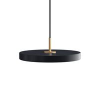 Asteria Mini Pendelleuchte Grau mit Messing