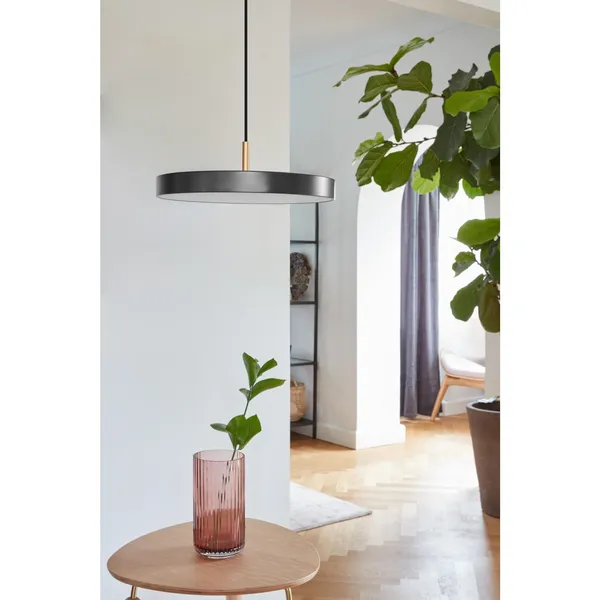 Asteria Mini Pendelleuchte Grau mit Messing