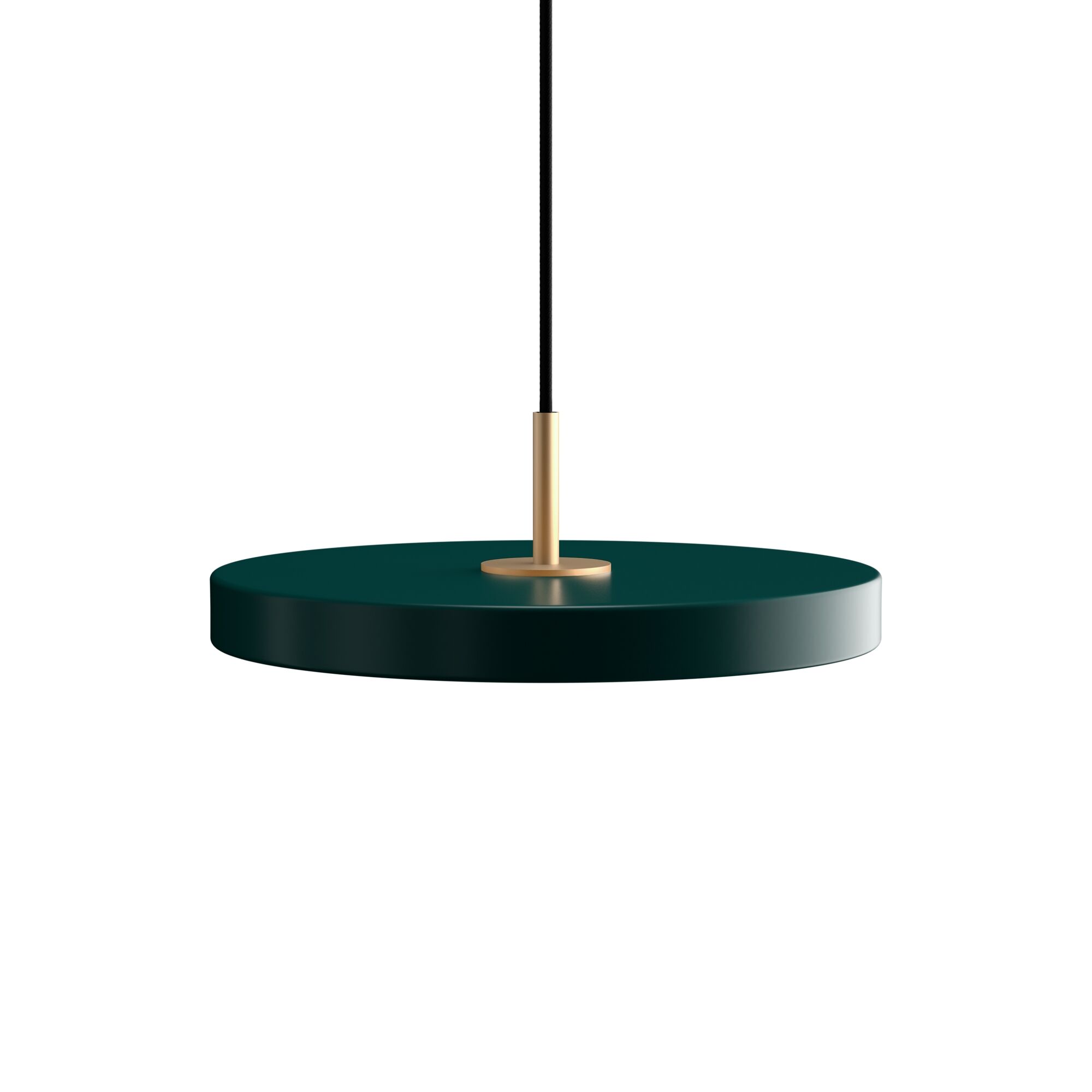 Asteria Mini Taklampe Grønn med Messing Topp